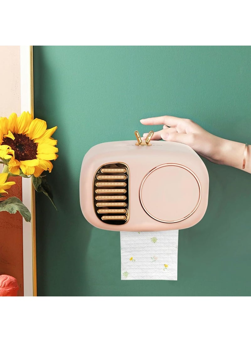 SOLARAE حاملات غطاء علبة المناديل الورقية، حاوية مثبتة على الحائط للمناديل الورقية، للحمام، غرفة المعيشة، غرفة الطعام، غرفة النوم أو المكتب، لمختلف الأسطح، وردي - Image 5