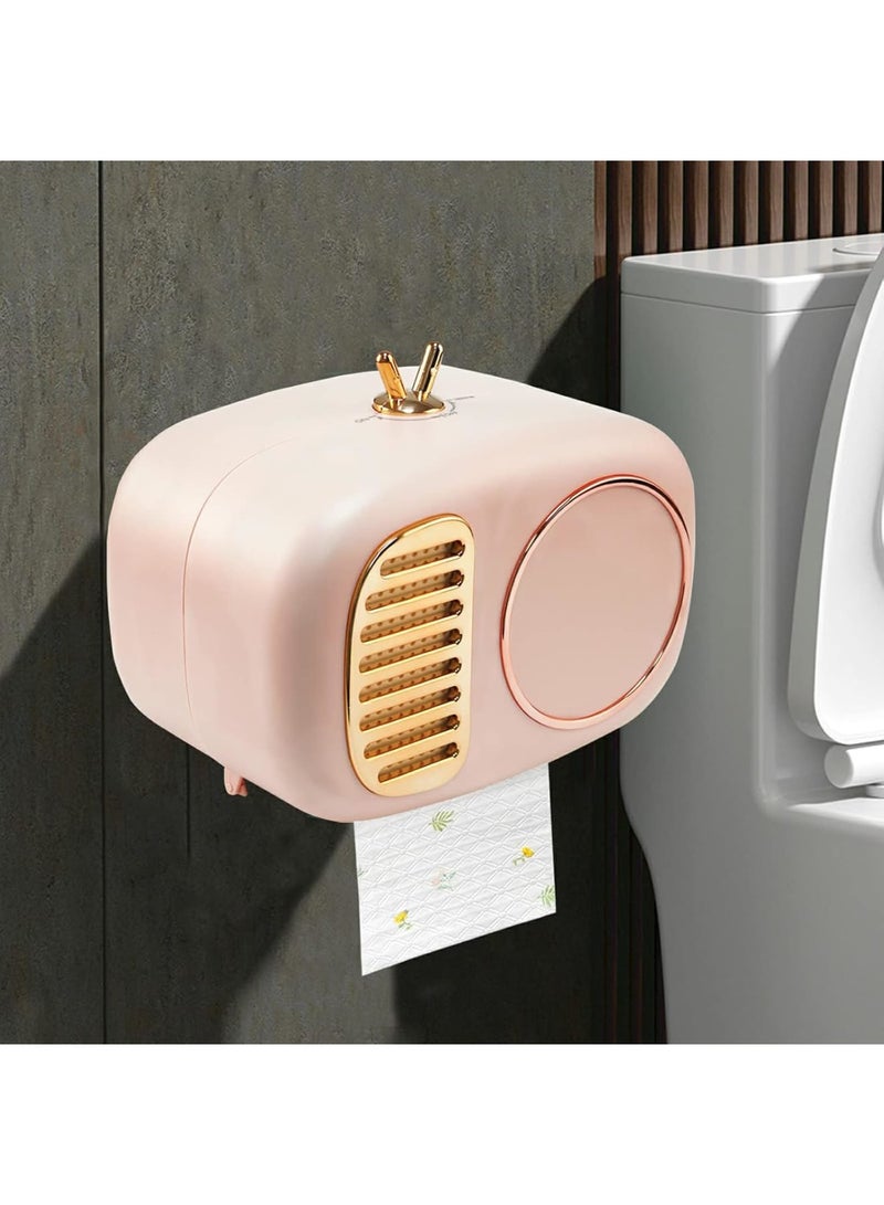 SOLARAE حاملات غطاء علبة المناديل الورقية، حاوية مثبتة على الحائط للمناديل الورقية، للحمام، غرفة المعيشة، غرفة الطعام، غرفة النوم أو المكتب، لمختلف الأسطح، وردي - Image 4