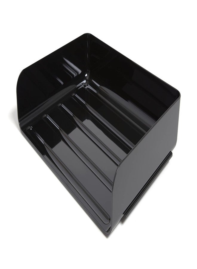 TRU RED Side‑Load Stackable Plastic Letter Tray, Black - Desktop Paper Organizer for Office Files & Documents - Image 2