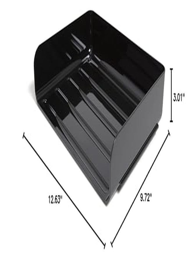 TRU RED Side‑Load Stackable Plastic Letter Tray, Black - Desktop Paper Organizer for Office Files & Documents - Image 4