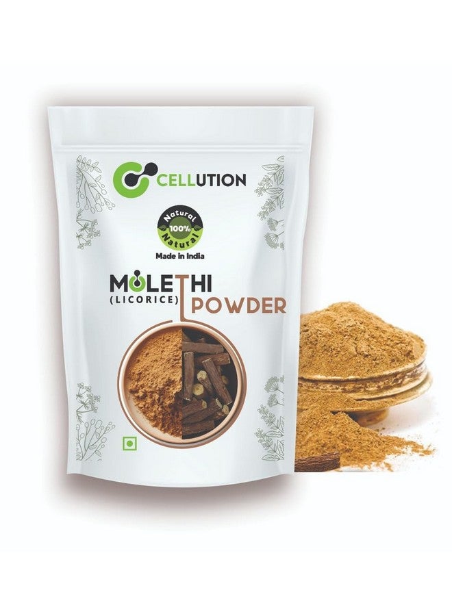 CELLUTION 100% Natural Mulethi Powder For Eating - 100gm - Licorice Powder/Glycyrrhiza glabra Sticks/Yastimadhu For Hair, Skin & Body Care (100 Grams) - Image 1
