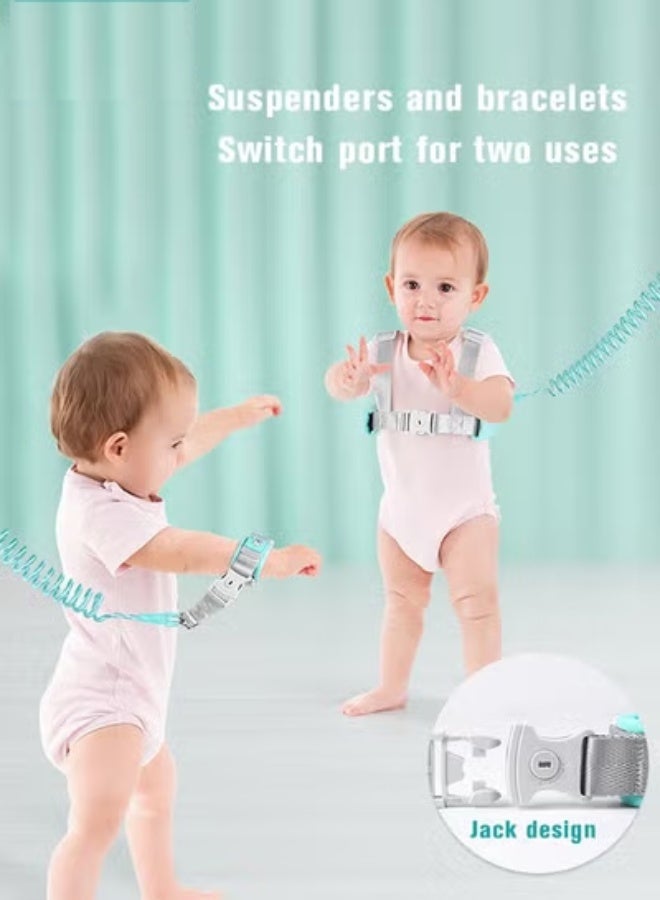 DOOKOO 2 in 1 Toddler Leash, Baby Anti Lost Wrist Link, Child Safety Harness Tether, Kids Walking Wristband Assistant Strap Belt for Parent Boys Girls Outdoor Activity - Image 2