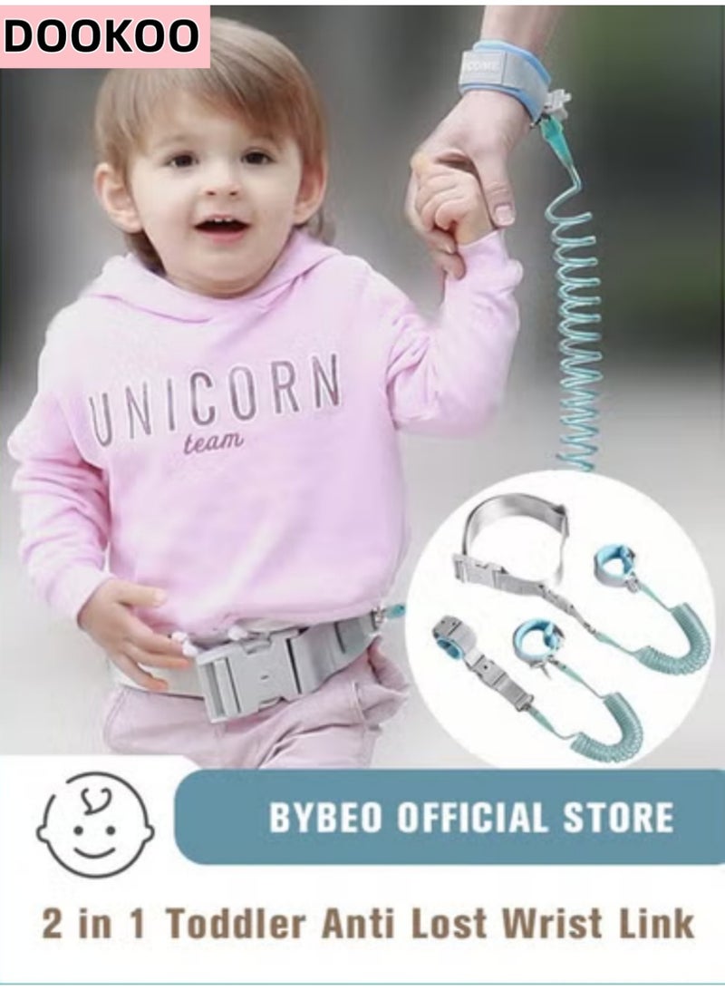 DOOKOO 2 in 1 Toddler Leash, Baby Anti Lost Wrist Link, Child Safety Harness Tether, Kids Walking Wristband Assistant Strap Belt for Parent Boys Girls Outdoor Activity - Image 1