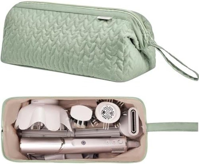 krofaue KarSyon Shark Flex Style Case for Dyson Airwrap Hair Dryer Brush Revlon Hair Tools Travel Bag Carrying Case Flat Curling Iron Organizer, Pink,  Portability - Image 1
