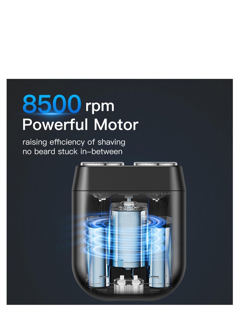 Electric Razor for Men with PopUp Trimmer, Travel Shaver Pocket, 100% Waterproof, Rechargeable, Type-C Beard Face Shaver, Ideal Gift, Black - Image 4