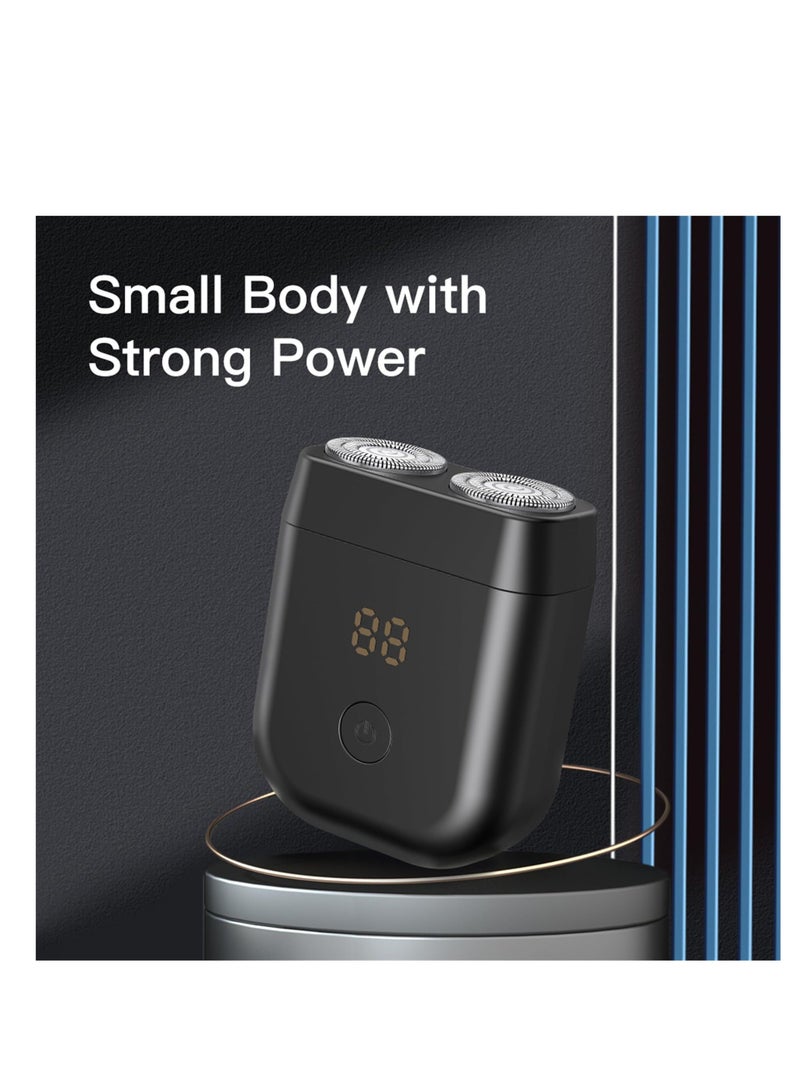 Electric Razor for Men with PopUp Trimmer, Travel Shaver Pocket, 100% Waterproof, Rechargeable, Type-C Beard Face Shaver, Ideal Gift, Black - Image 2