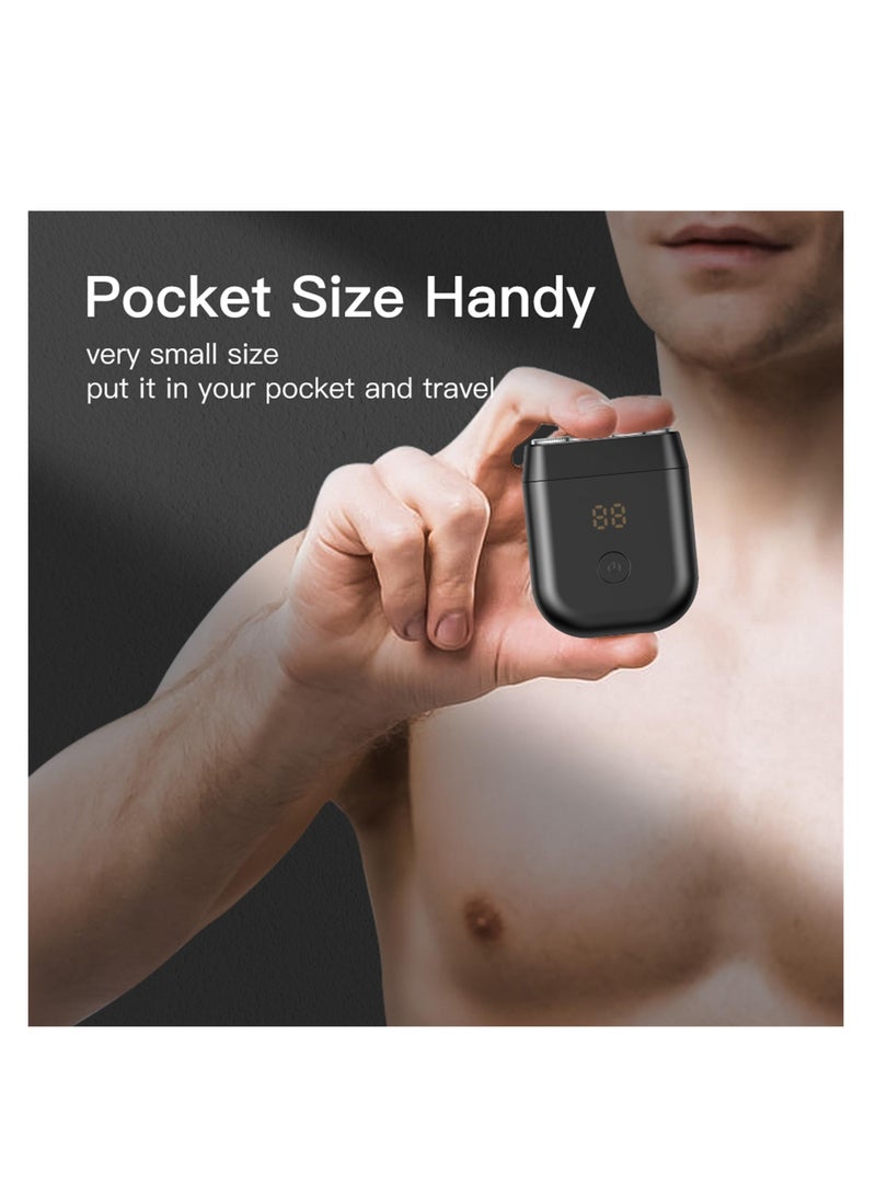 Electric Razor for Men with PopUp Trimmer, Travel Shaver Pocket, 100% Waterproof, Rechargeable, Type-C Beard Face Shaver, Ideal Gift, Black - Image 3