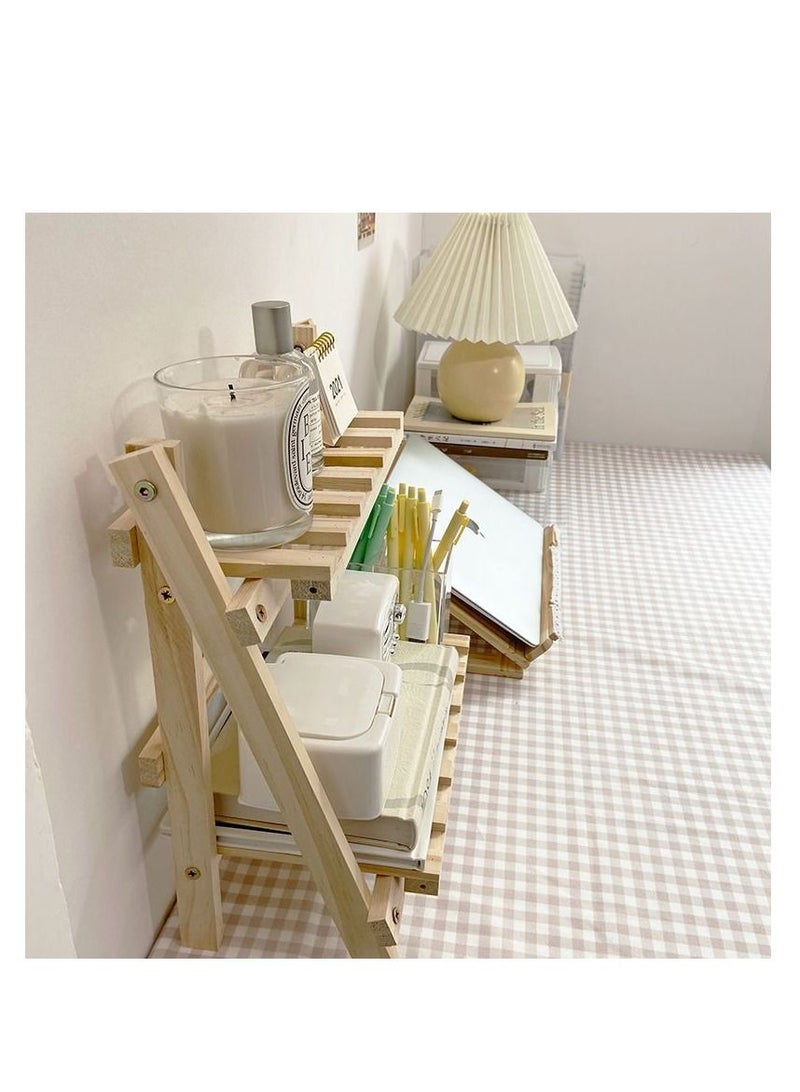 بايبي خشبية سطح المكتب تخزين الرف 2 طبقة سطح المكتب تخزين الرف شبه منحرف مكتب تخزين الرف عنبر المنزل المدرسة مكتب ، وغيرها من الأزياء سطح المكتب الديكور - Image 2