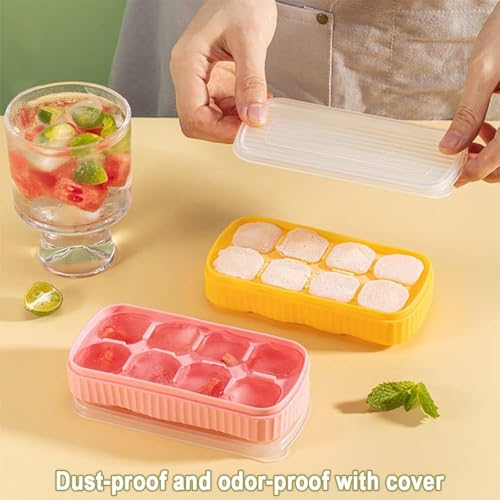 CIPLA PLAST Large Ice Cube Molds, Big Round Water Ice Cube Trays for Freezer, Easy to Fill & Release (Square) - Image 3