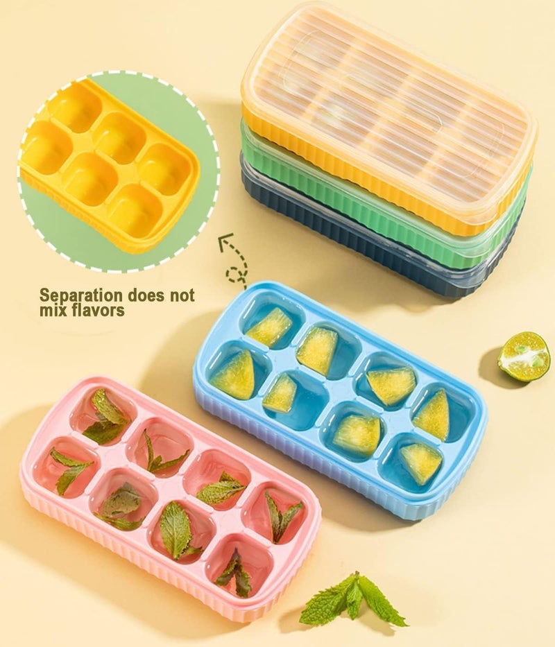 CIPLA PLAST Large Ice Cube Molds, Big Round Water Ice Cube Trays for Freezer, Easy to Fill & Release (Square) - Image 2