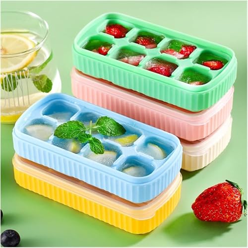CIPLA PLAST Large Ice Cube Molds, Big Round Water Ice Cube Trays for Freezer, Easy to Fill & Release (Square) - Image 1