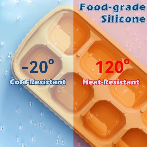 CIPLA PLAST Large Ice Cube Molds, Big Round Water Ice Cube Trays for Freezer, Easy to Fill & Release (Square) - Image 5