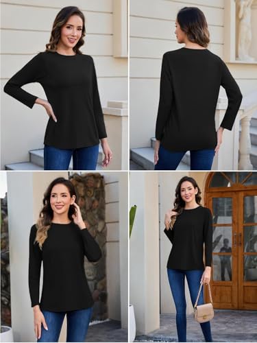Ecavus 3-Pack Long Sleeve Breastfeeding Shirts with Hidden Zippers Comfort and Soft Nursing Shirts for Women - Image 4