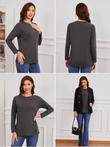 Ecavus 3-Pack Long Sleeve Breastfeeding Shirts with Hidden Zippers Comfort and Soft Nursing Shirts for Women - Image 5