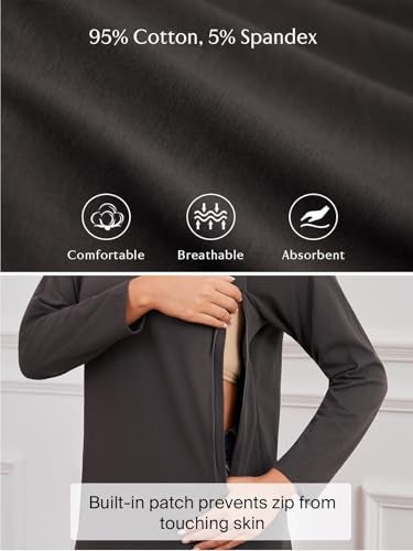 Ecavus 3-Pack Long Sleeve Breastfeeding Shirts with Hidden Zippers Comfort and Soft Nursing Shirts for Women - Image 3