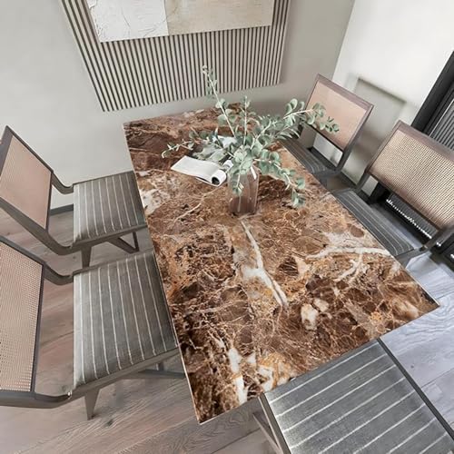 wall love Marble OilProof & Waterproof self-Adhesive Sheet Stickers Big Countertop Cabinet Furniture puja Room Kitchen,Home Sticker Wallpaper 60 x 200cm (Dark Brown Wallpaper) - Image 4