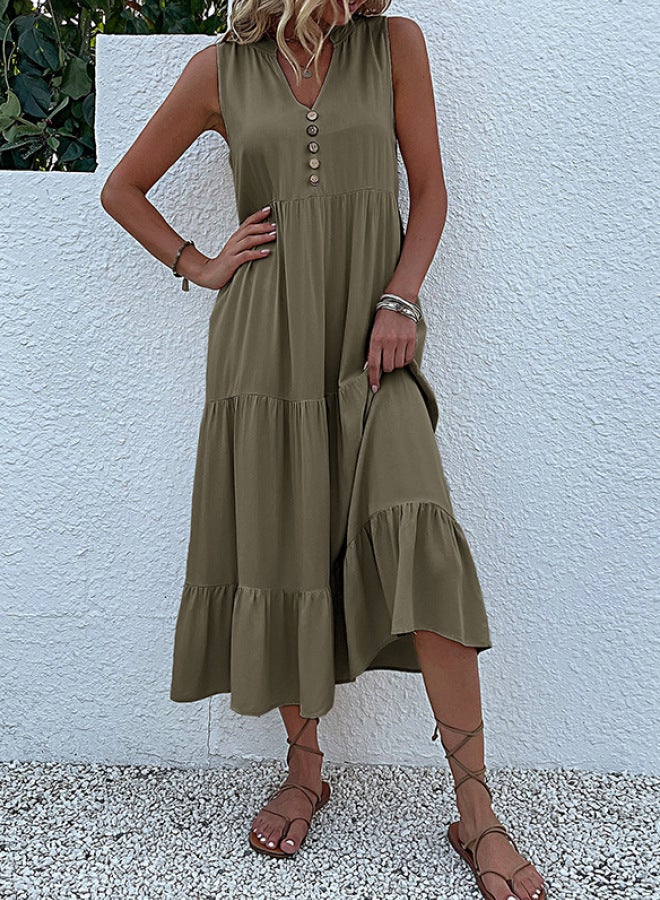 Yailla Summer Vest Skirt Sleeveless Loose Casual Dress 