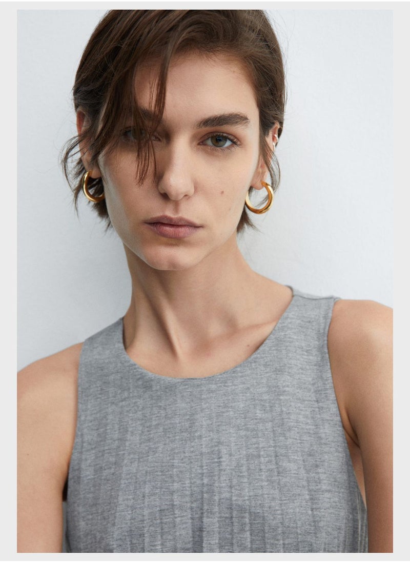 MANGO - Strapp Pleated Dresss - Image 1