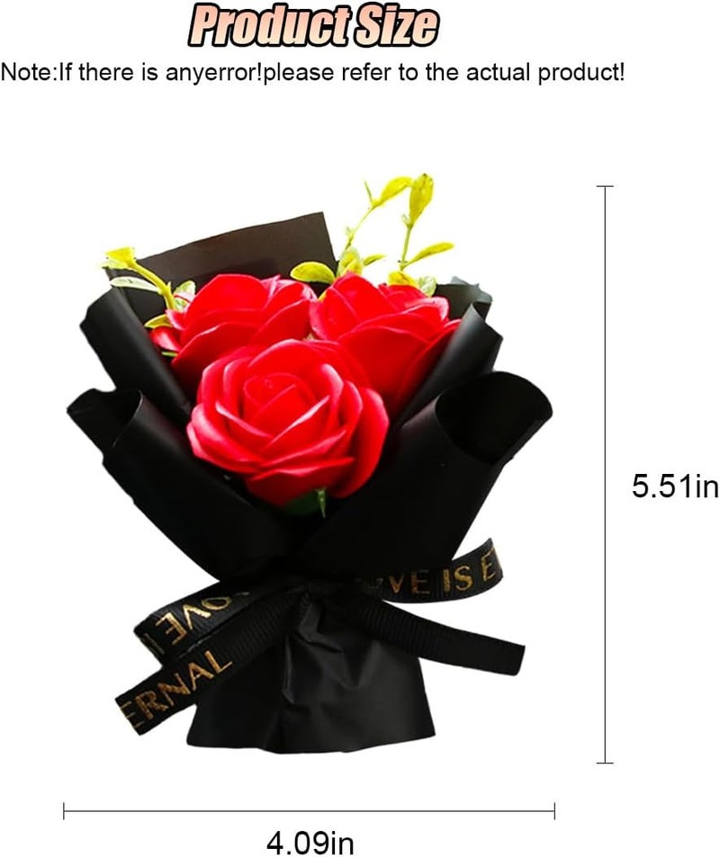 مشبك منعش هواء السيارة الصغير بباقة الورد، مشابك تزيين فتحات التهوية بلوحة القيادة، ناشر عطر الزهور المجففة لمخرج تكييف الهواء التلقائي، ملحق زينة داخل السيارة (أحمر رومانسي) - Image 2