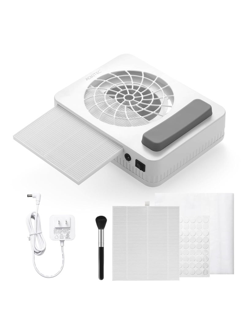 Aokitec Aokitec Nail Dust Collector with Reusable Filters, Powerful Nail Vacuum Fan with Disposable Filter Cotton Dual-use Electric Dust Collection Machine for Acrylic Builder Gel, Nails Salon, Advent Gifts 
