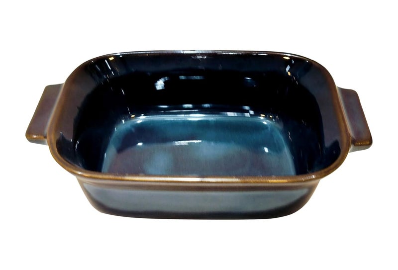 Lemon Tree Rectangle Shape Ceramic Stoneware Serving Bowl Bowl for Serving Starters and Snacks Microwave and Dishwasher Safe Bowl 1500ml Set of 1 Dark Blue - Image 2
