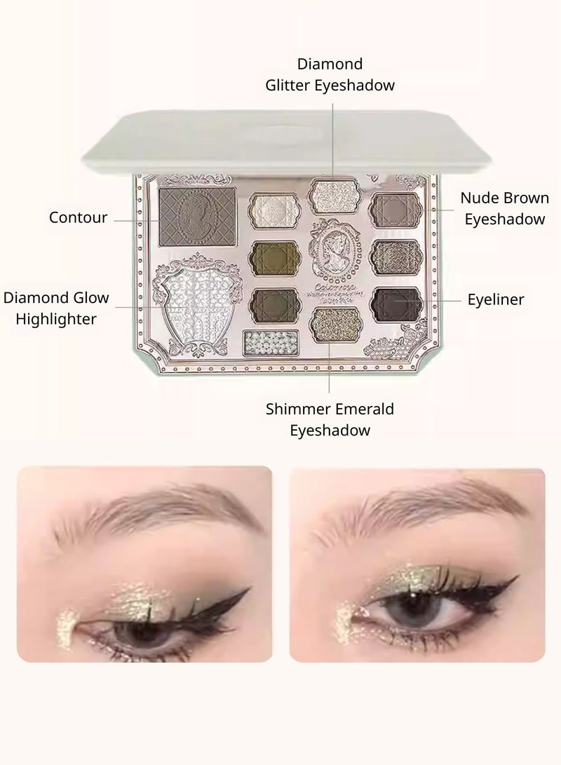 COLORROSE Rococo Relief Multi-Functional Makeup Palette – Eyeshadow, Highlighter, Contour & Glitter Shades – Long-Lasting, Shimmer & Matte Finish - Image 3