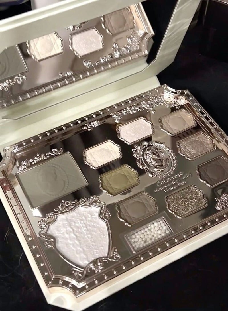 COLORROSE Rococo Relief Multi-Functional Makeup Palette – Eyeshadow, Highlighter, Contour & Glitter Shades – Long-Lasting, Shimmer & Matte Finish - Image 4