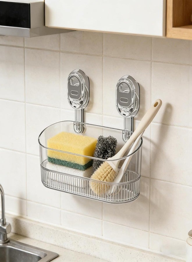 Oudain Multipurpose Wall-Mounted No-Drill Bathroom Shelf with Drainage| Durable ABS Material with Snap-On Installation |Spacious Organizer for Storing Bath Accessories &Toiletries,transparent Black, Pack of2 - Image 5