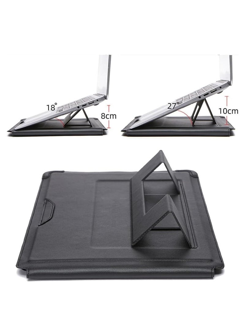 General 15-16 Inch Laptop Sleeve with Stand and Mouse Pad Leather Laptop Case Notebook Computer Protective Cover Slim Bag Compatible with Mac-Book Air/Pro Dell Lenovo  - Image 3