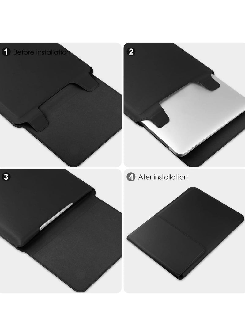 General 15-16 Inch Laptop Sleeve with Stand and Mouse Pad Leather Laptop Case Notebook Computer Protective Cover Slim Bag Compatible with Mac-Book Air/Pro Dell Lenovo  - Image 5