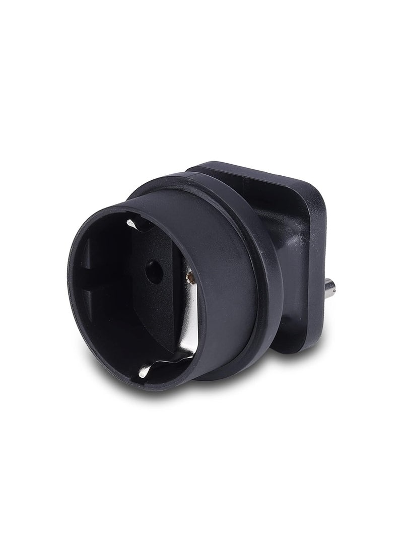 MX European Plug Adapter Schuko to India Plug Adapter 15 Amp Convert European Type EF Input to India Type D Three Prong Output Connection European Socket schuko Adapter Black Pack of 1