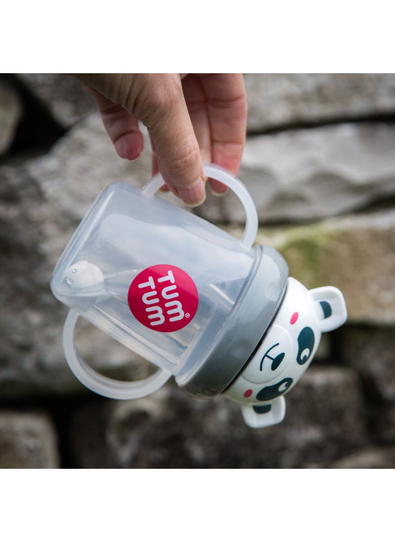 TUM TUM Non-Drip Weighted Drinking Cup with Straw Pip Panda  - Image 3