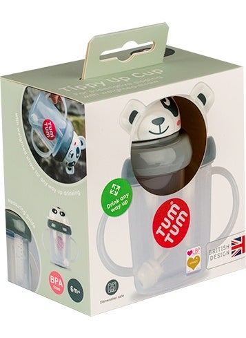 TUM TUM Non-Drip Weighted Drinking Cup with Straw Pip Panda  - Image 4