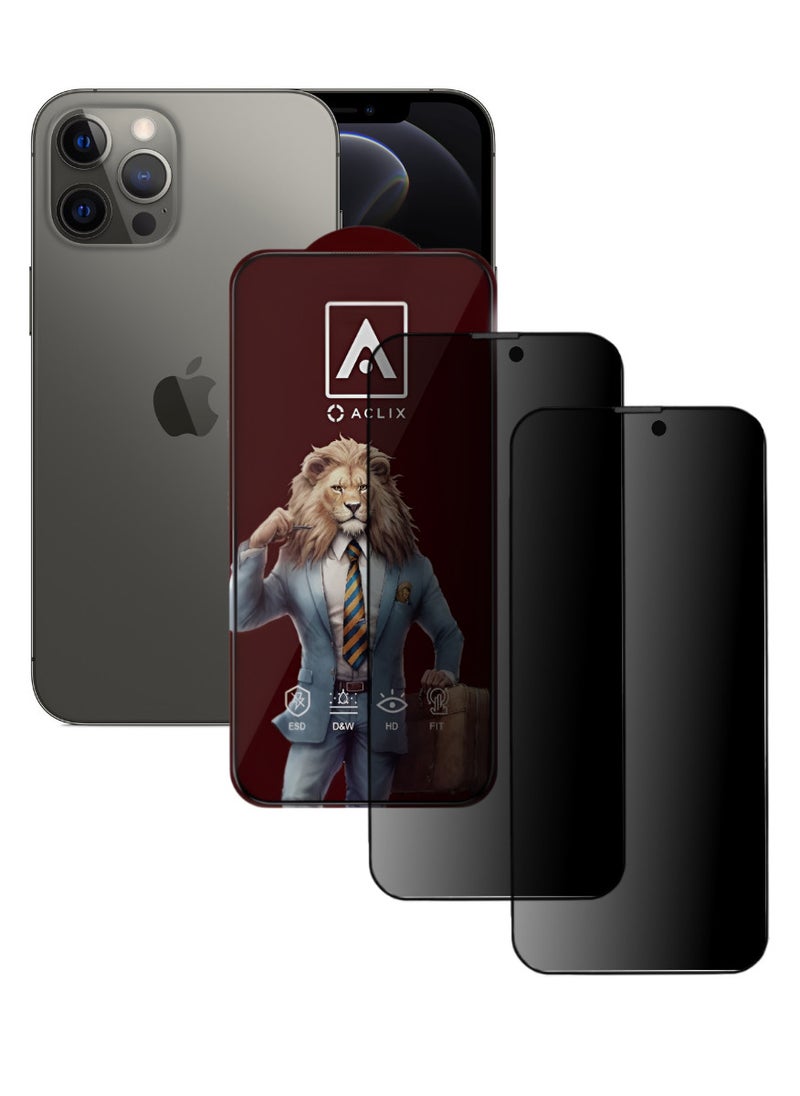 ACLIX 2 Pieces Antistatic ESD Dustproof Premium Quality High Definition Tempered Glass Screen Protector Designed For  iPhone 12 Pro - Image 1