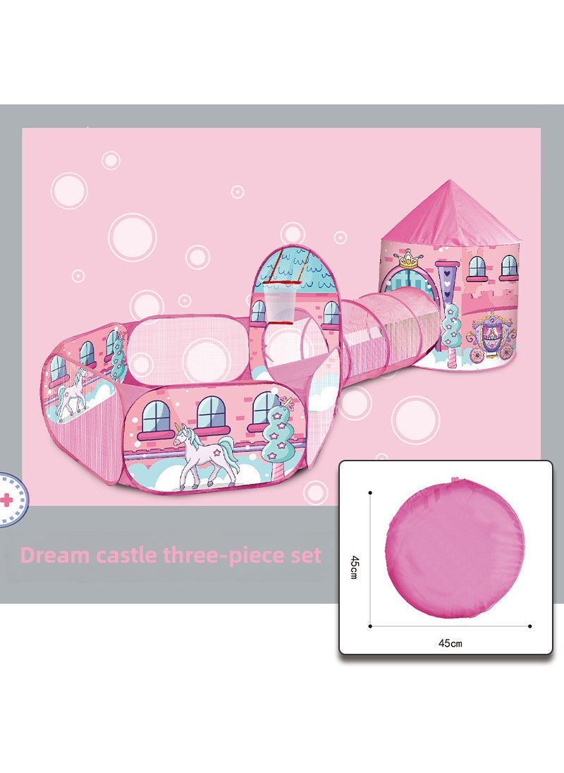 Arabest 1 x 5 pcs Kids Play Tent Tunnel Ball Pit Set Dream Castle three-piece set 