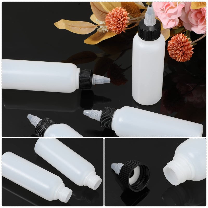 Epakh 60 Pieces Plastic Squeeze Bottles 4 Oz Condiment Dispensing Bottles With Twist Top Cap Sauce Squirt Empty Squeeze Bottles For Condiment Cookie Decorating Sauces Arts Crafts Lab Oil - Image 3