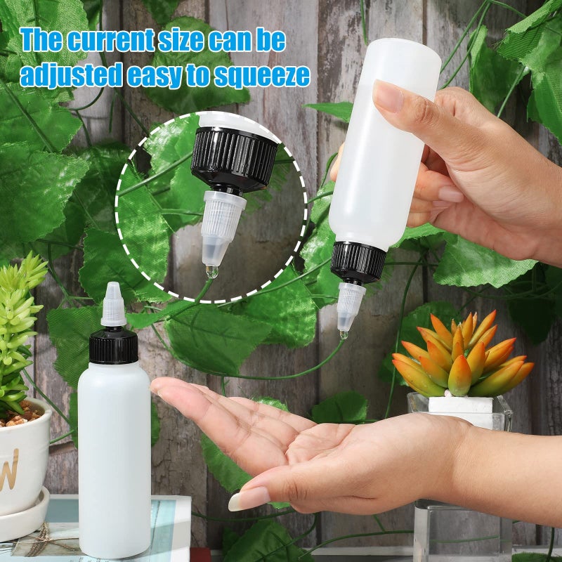 Epakh 60 Pieces Plastic Squeeze Bottles 4 Oz Condiment Dispensing Bottles With Twist Top Cap Sauce Squirt Empty Squeeze Bottles For Condiment Cookie Decorating Sauces Arts Crafts Lab Oil - Image 4