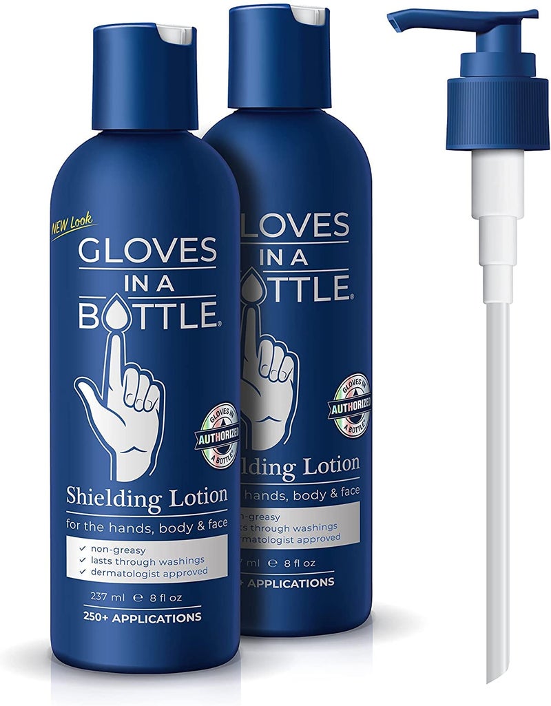 Gloves In A Bottle Shielding Lotion With Dispenser 8 Oz Pack of 2