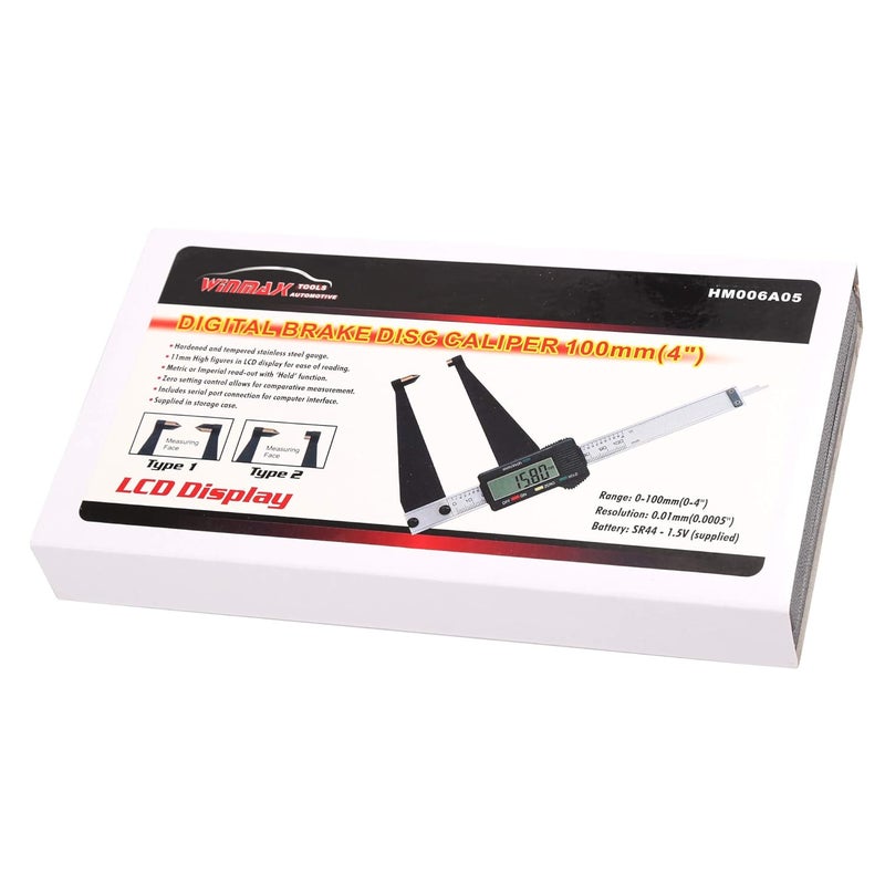 WINTOOLS 100MM/4" Digital Brake Disc & Drum Caliper Gauge - Image 5