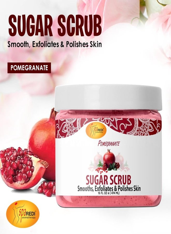 SPA REDI - Sugar Body Scrub, Pomegranate, 16 Oz, Exfoliating, Moisturizing, Hydrating and Nourishing, Glow, Polish, Smooth and Fresh Skin - Body Exfoliator - Image 2