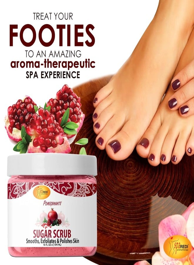 SPA REDI - Sugar Body Scrub, Pomegranate, 16 Oz, Exfoliating, Moisturizing, Hydrating and Nourishing, Glow, Polish, Smooth and Fresh Skin - Body Exfoliator - Image 4