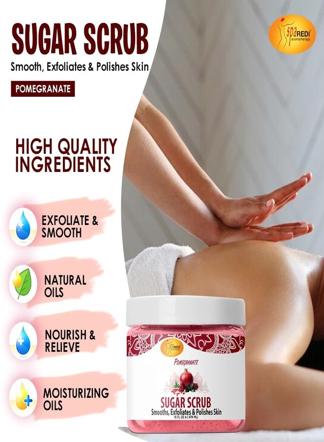 SPA REDI - Sugar Body Scrub, Pomegranate, 16 Oz, Exfoliating, Moisturizing, Hydrating and Nourishing, Glow, Polish, Smooth and Fresh Skin - Body Exfoliator - Image 5