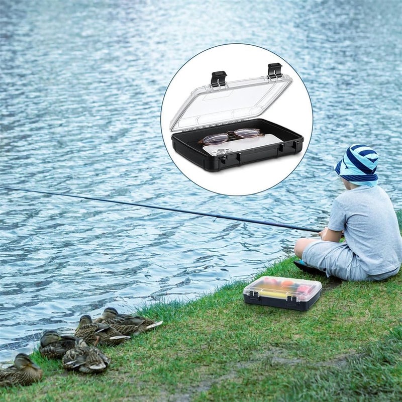 Waterproof Dry Box, Watertight Storage Case, Airtight Protective Box for Phones, Wallets, Camping, Hiking, Boating, 16.5 * 5 * 22 cm, Black - Image 4
