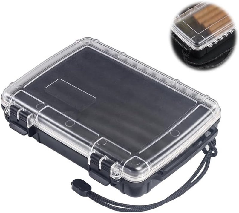 Waterproof Dry Box, Watertight Storage Case, Airtight Protective Box for Phones, Wallets, Camping, Hiking, Boating, 16.5 * 5 * 22 cm, Black - Image 1