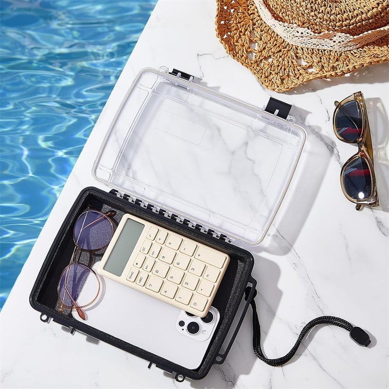 Waterproof Dry Box, Watertight Storage Case, Airtight Protective Box for Phones, Wallets, Camping, Hiking, Boating, 16.5 * 5 * 22 cm, Black - Image 3