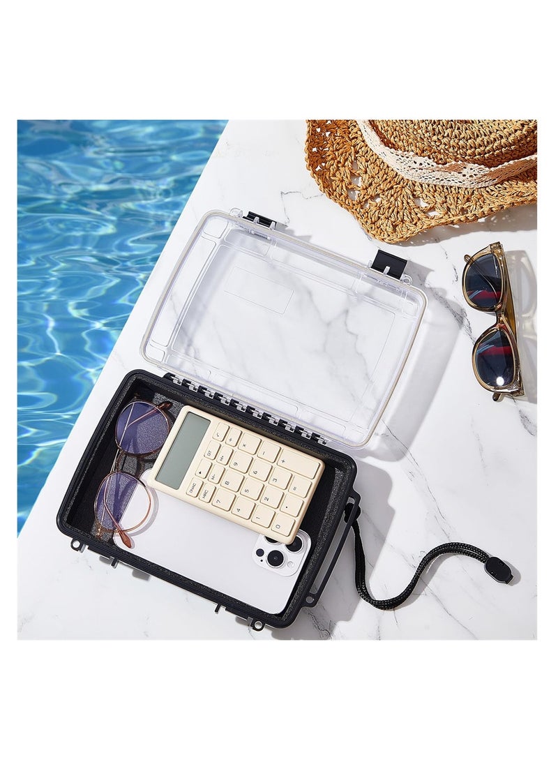 SYOSI Waterproof Dry Box, Watertight Storage Case, Airtight Protective Box for Phones, Wallets, Camping, Hiking, Boating, 16.5 * 5 * 22 cm , Black  - Image 3