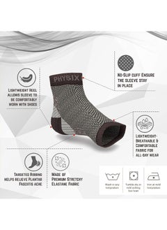 Physix Gear Sport Physix Gear Sport Plantar Fasciitis Socks with Arch Support for Men & Women - Ankle Compression Sleeve, Toeless Compression Socks Foot Pain Relief, Ankle Swelling Better than Night Splint, Black L/XL  - Image 5