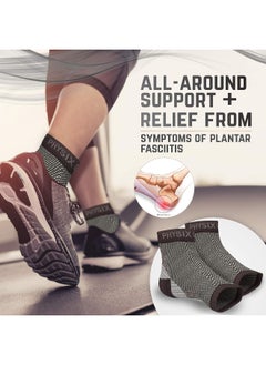 Physix Gear Sport Physix Gear Sport Plantar Fasciitis Socks with Arch Support for Men & Women - Ankle Compression Sleeve, Toeless Compression Socks Foot Pain Relief, Ankle Swelling Better than Night Splint, Black L/XL  - Image 4