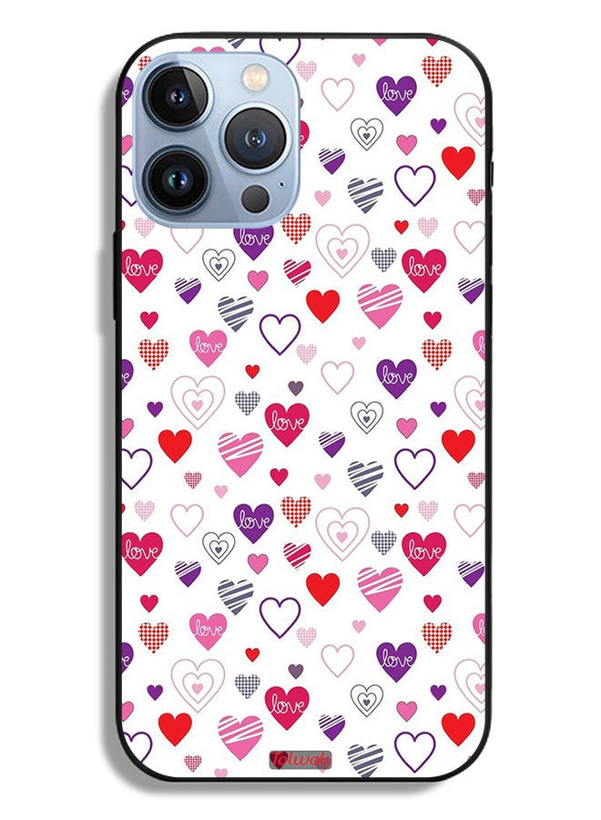 Tolwak Apple iPhone 13 Pro Max Protective Case Hearts Doodle - Image 2