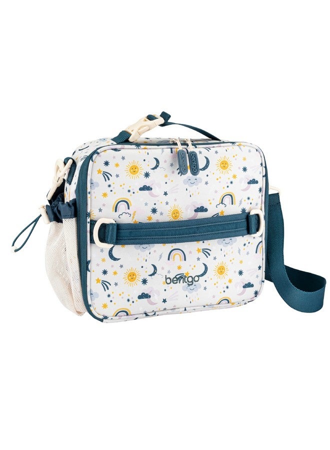 Bentgo Kids Lunch Bag - Durable, Double-Insulated Lunch Bag for Kids 3+; Holds Lunch Box, Water Bottle, & Snacks; Easy-Clean Water-Resistant Fabric & Multiple Zippered Pockets (Friendly Skies) - Image 1
